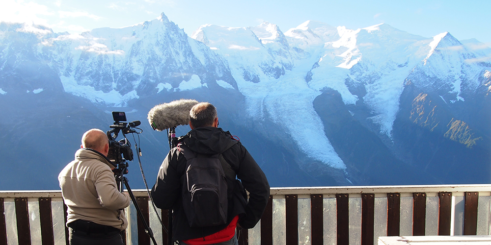 Tournage à Planpraz face au Mont-Blanc © CREA Mont-Blanc Tournage à Planpraz face au Mont-Blanc © CREA Mont-Blanc